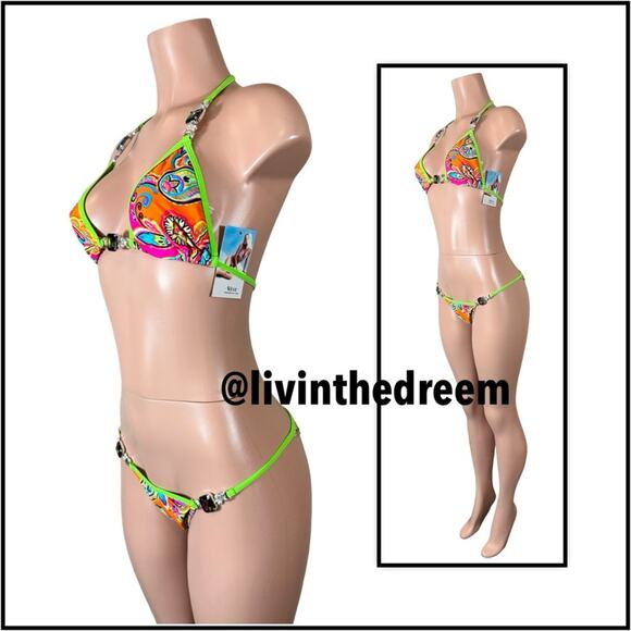VEVE Neon Jeweled Bikini - Size Large, Stunning! - Picture 2 of 16